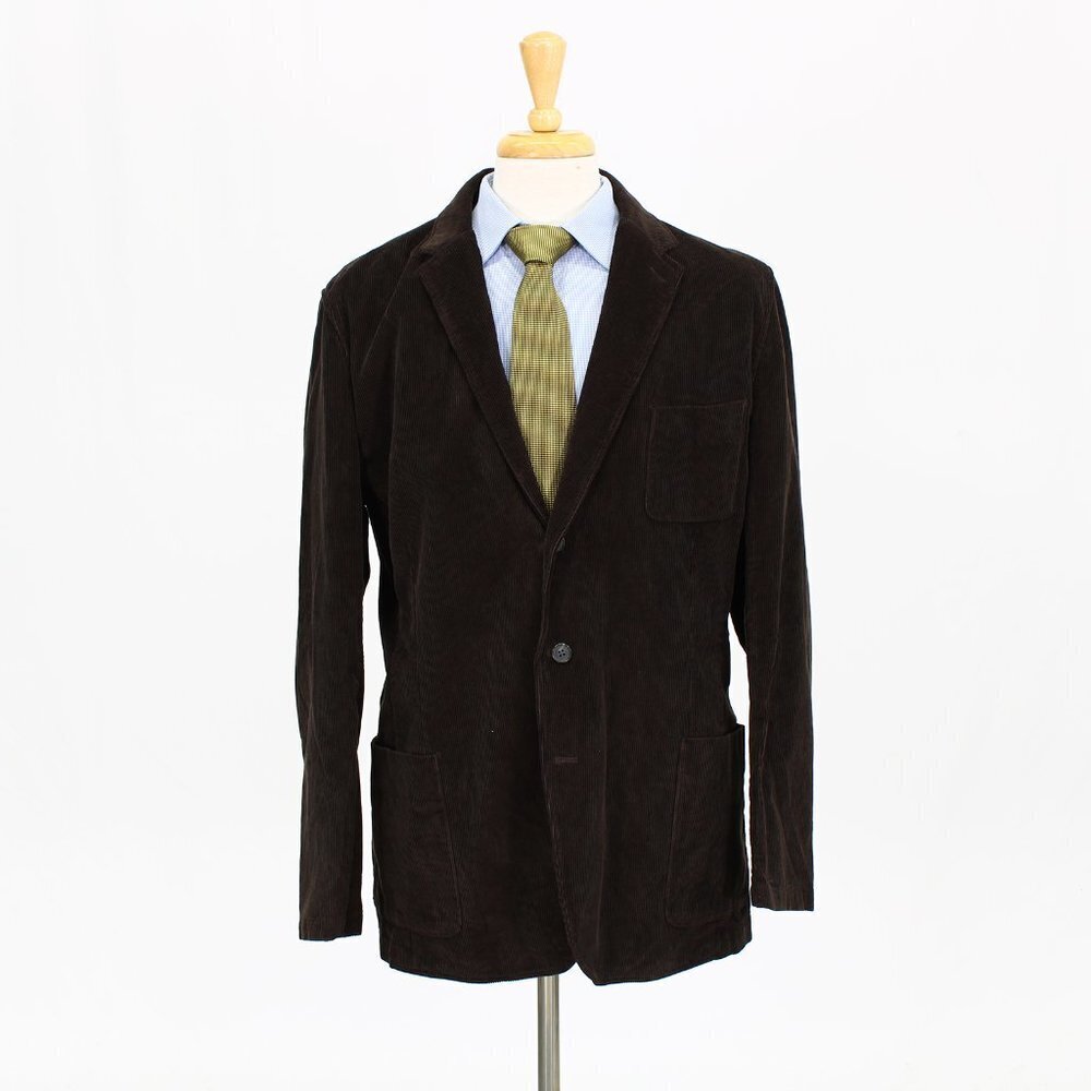 Lands' End 46R Brown Solid 3-Button Sport Coat Blazer Jacket B568